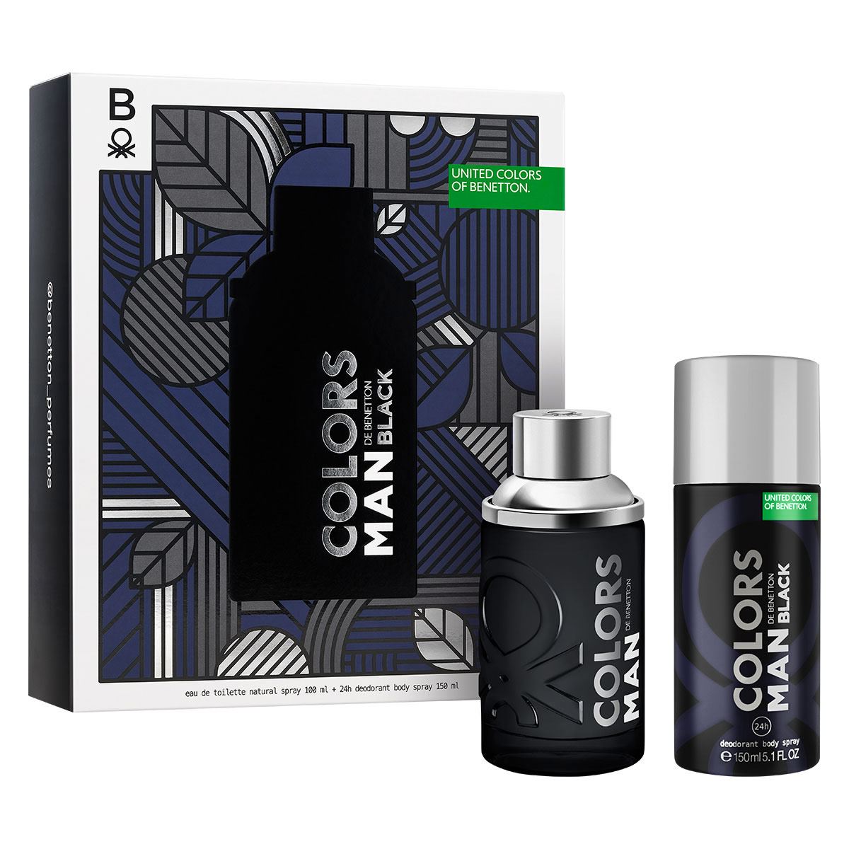 Colors Man Black para hombre / SET - 100 ml Eau De Toilette Spray