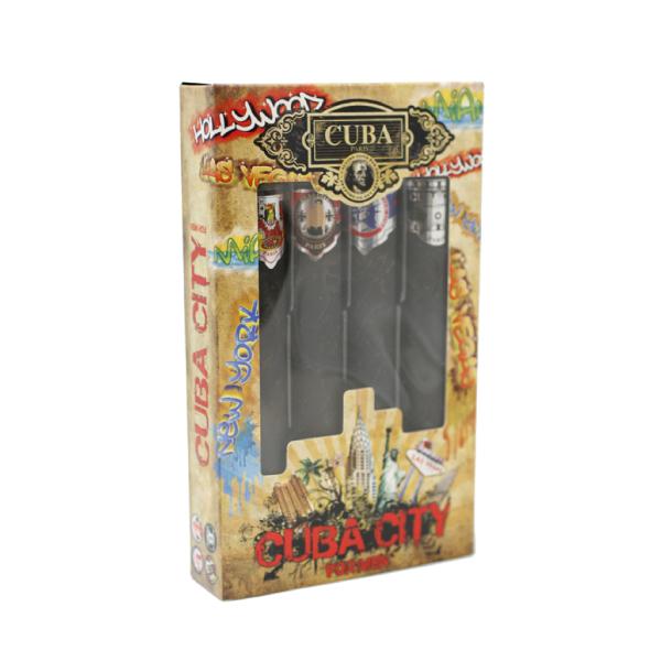 CUBA PARIS - Cuba City para hombre / SET - 4 X 35 ml Eau De Toilette Spray (Hollywood, Las Vegas, Miami, New York)