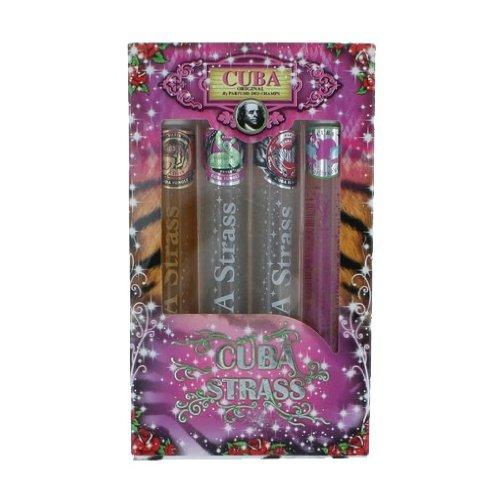 CUBA PARIS - Cuba Jungle & Heartbreaker Strass para mujer / SET - 4 X 35 ml Eau De Parfum Spray (Jungle Snake Strass, Jungle Tiger Strass, Jungle Zebra Strass, Heartbreaker Strass)