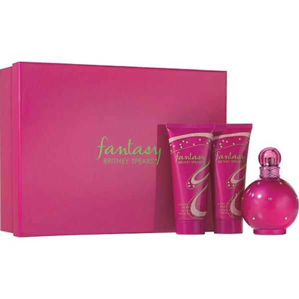 BRITNEY SPEARS - Fantasy para mujer / SET - 100 ml Eau De Parfum Spray + 100 ml Gel de baño + 100 ml Crema corporal