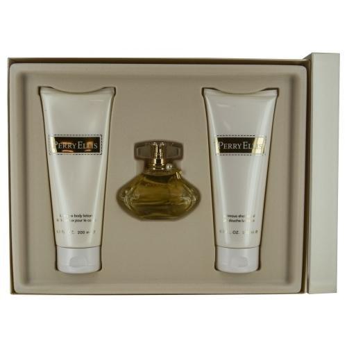 PERRY ELLIS - Perry Ellis para mujer / SET - 100 ml Eau De Parfum Spray + 90 ml Body Lotion + 90 ml Shower Gel + 7.5 ml EDP