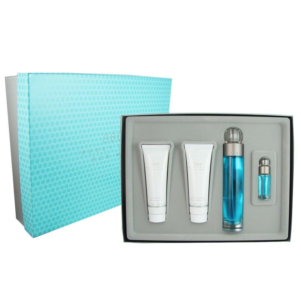 PERRY ELLIS - 360º para hombre / SET - 100 ml Eau De Toilette Spray + 78 gr Deo Stick + 50 ml Shower Gel + 7.5 ml Mini EDT