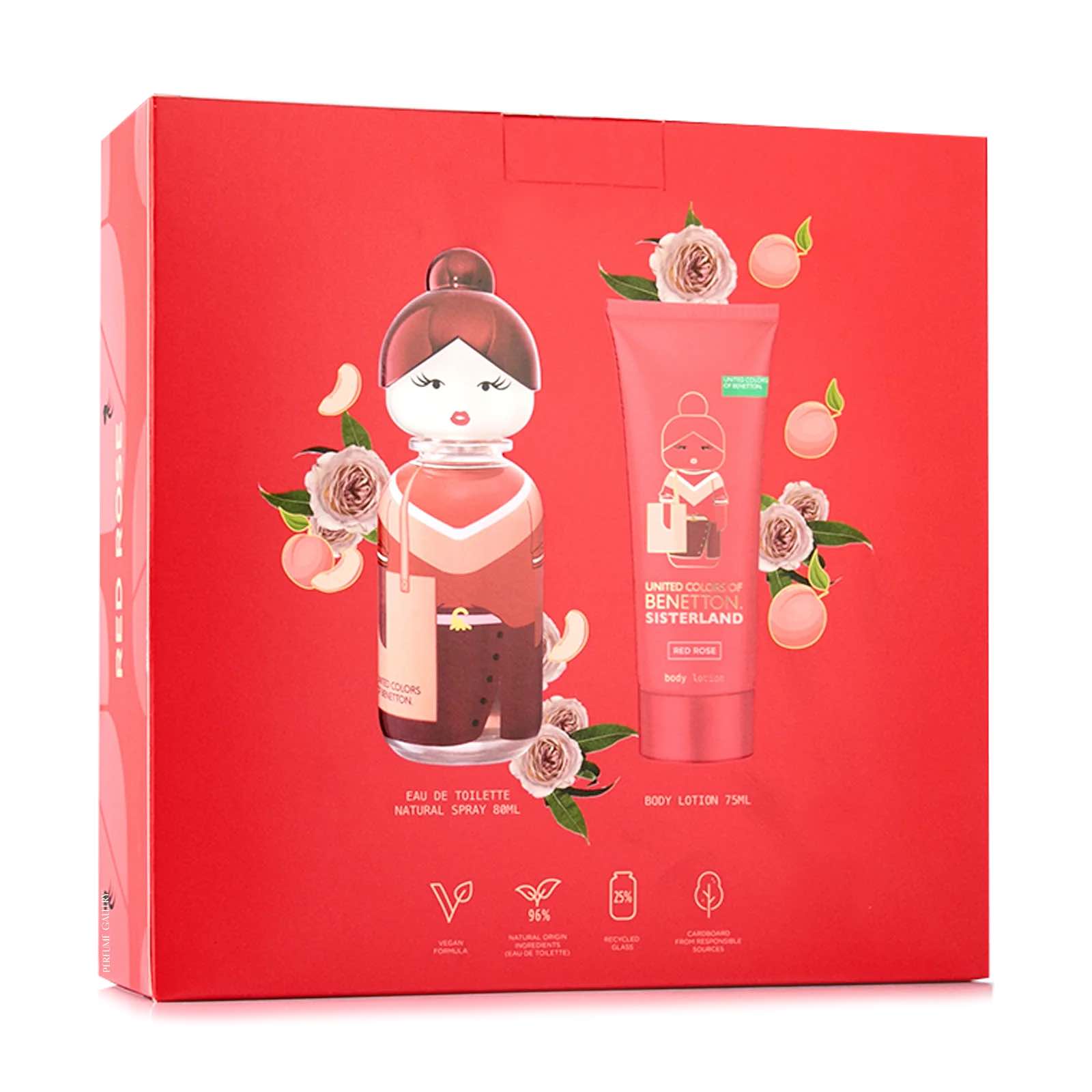 Sisterland Red Rose para mujer / SET - 80 ml Eau De Toilette Spray