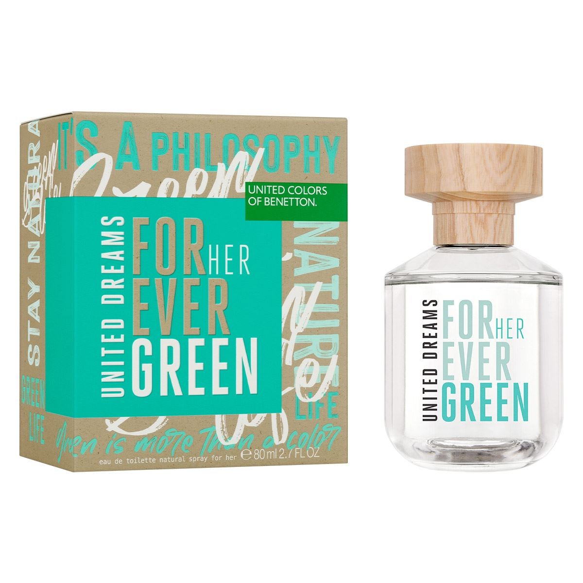 BENETTON - United Dreams Forever Green para Mujer / 80 mL Eau de Toilette Spray