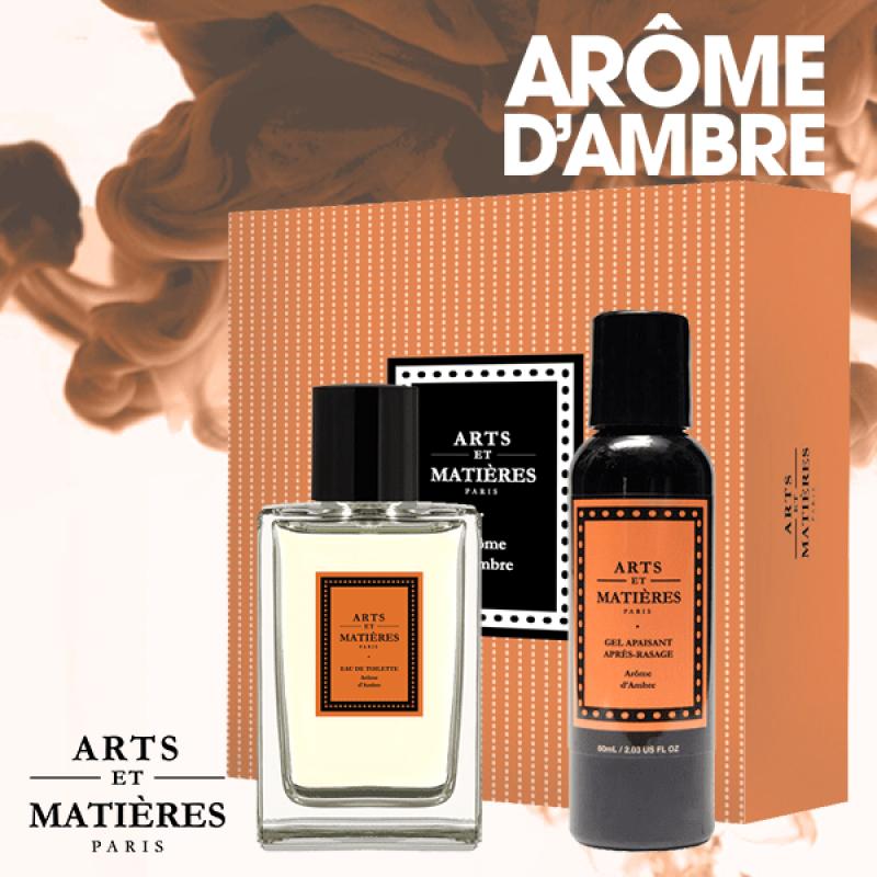 ARTS ET MATIÈRES - Arome D' Ambre para hombre / SET - 100 ml Eau De Toilette Spray + 60 ml After Shave