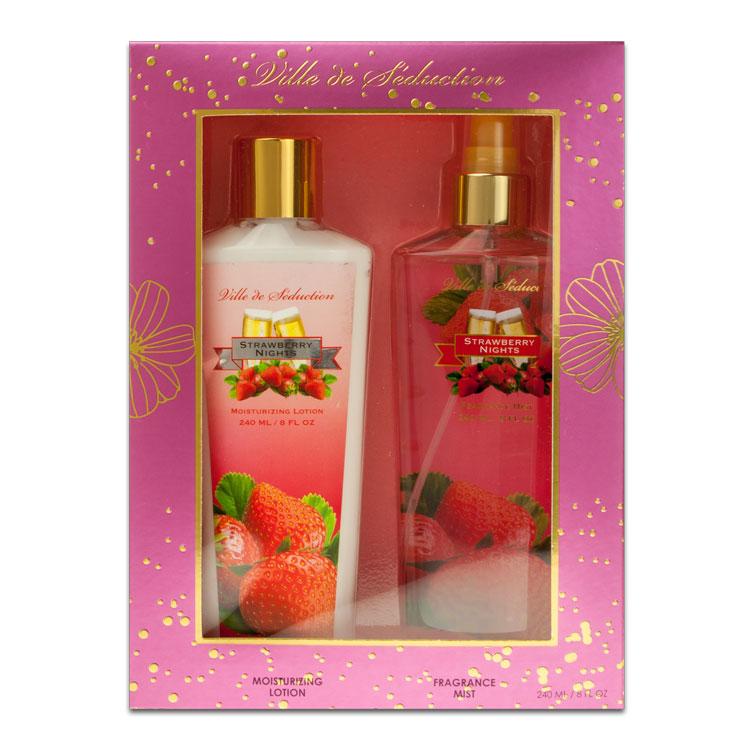 VILLE DE SEDUCTION - Strawberry Nights para mujer / SET - 240 ml Fragrance Mist + 240 ml Moisturizing Lotion