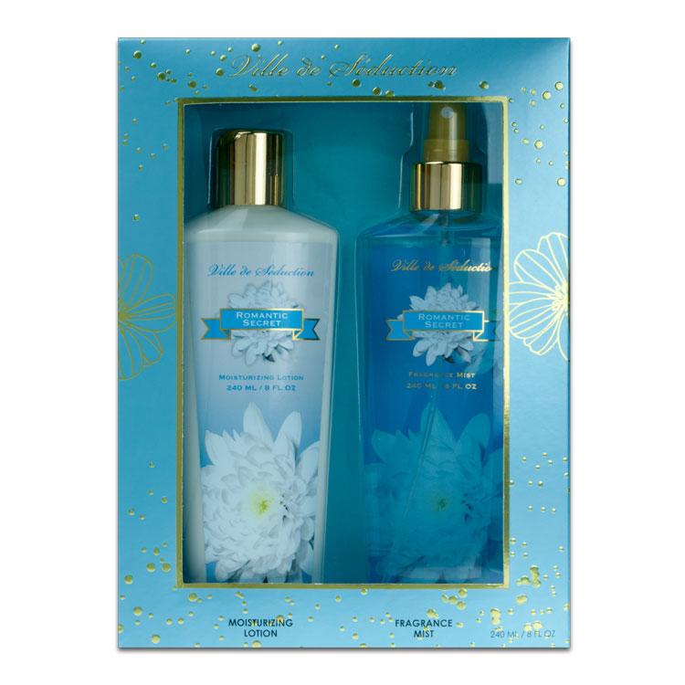 VILLE DE SEDUCTION - Romantic Secret para mujer / SET - 240 ml Fragrance Mist + 240 ml Moisturizing Lotion