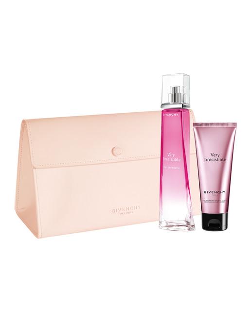 GIVENCHY - Very Irrésistible para mujer / SET - 75 ml Eau De Toilette Spray + 75 ml Body Lotion + Cosmetiquera