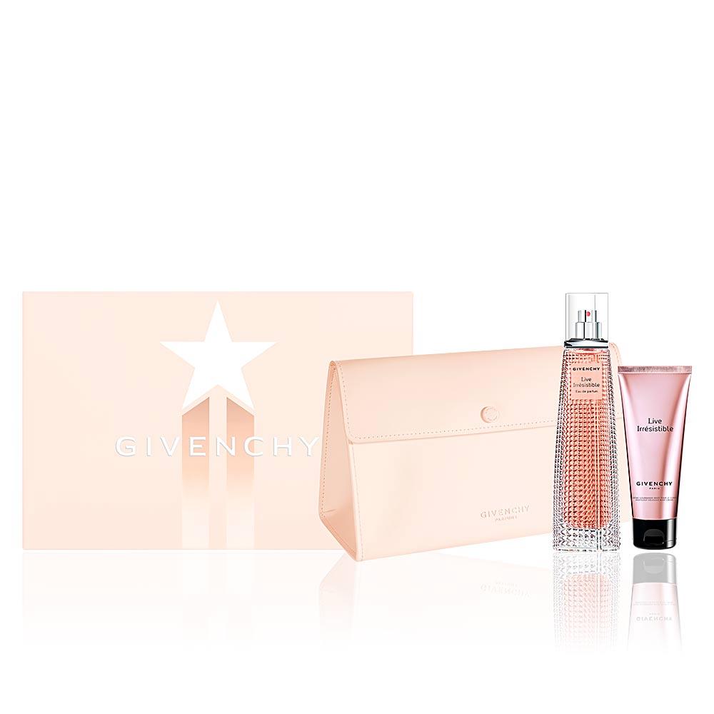 GIVENCHY - Live Irrésistible para mujer / SET - 75 ml Eau De Parfum Spray + 75 ml Body Lotion + Cosmetiquera