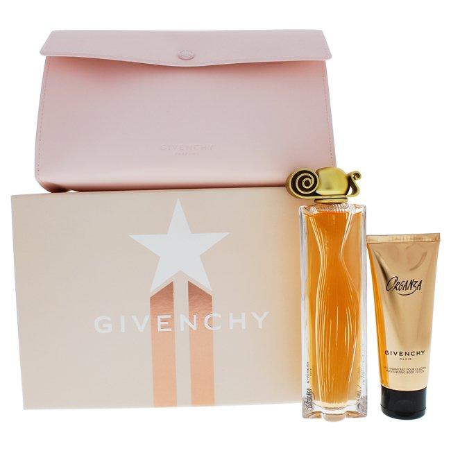 GIVENCHY - Organza para mujer / SET - 100 ml Eau De Parfum Spray + 75 ml Body Lotion + Bolsa
