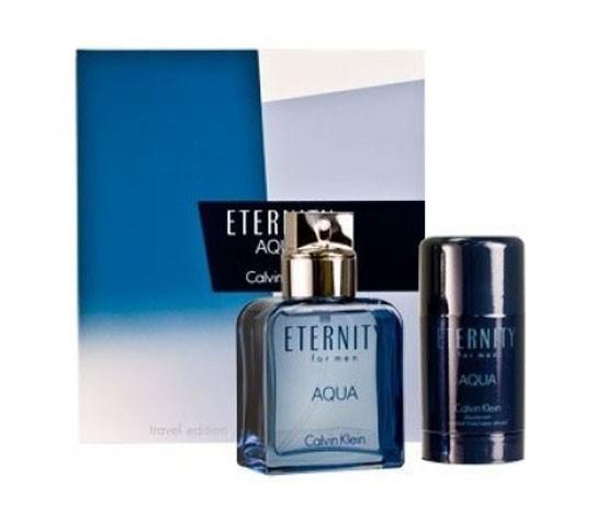 CALVIN KLEIN - Eternity Aqua para hombre / SET - 100 ml Eau De Toilette Spray + 75 gr. Alcohol Free Dedorant Stick