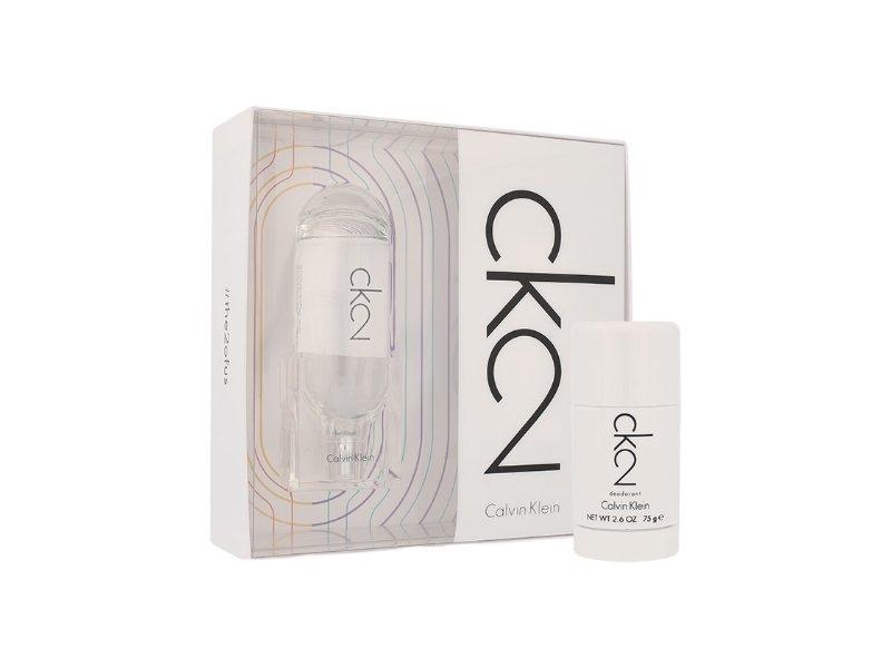 CALVIN KLEIN - CK2 para hombre y mujer / SET - 100 ml Eau De Toilette Spray + 75 gr. Deodorant Stick