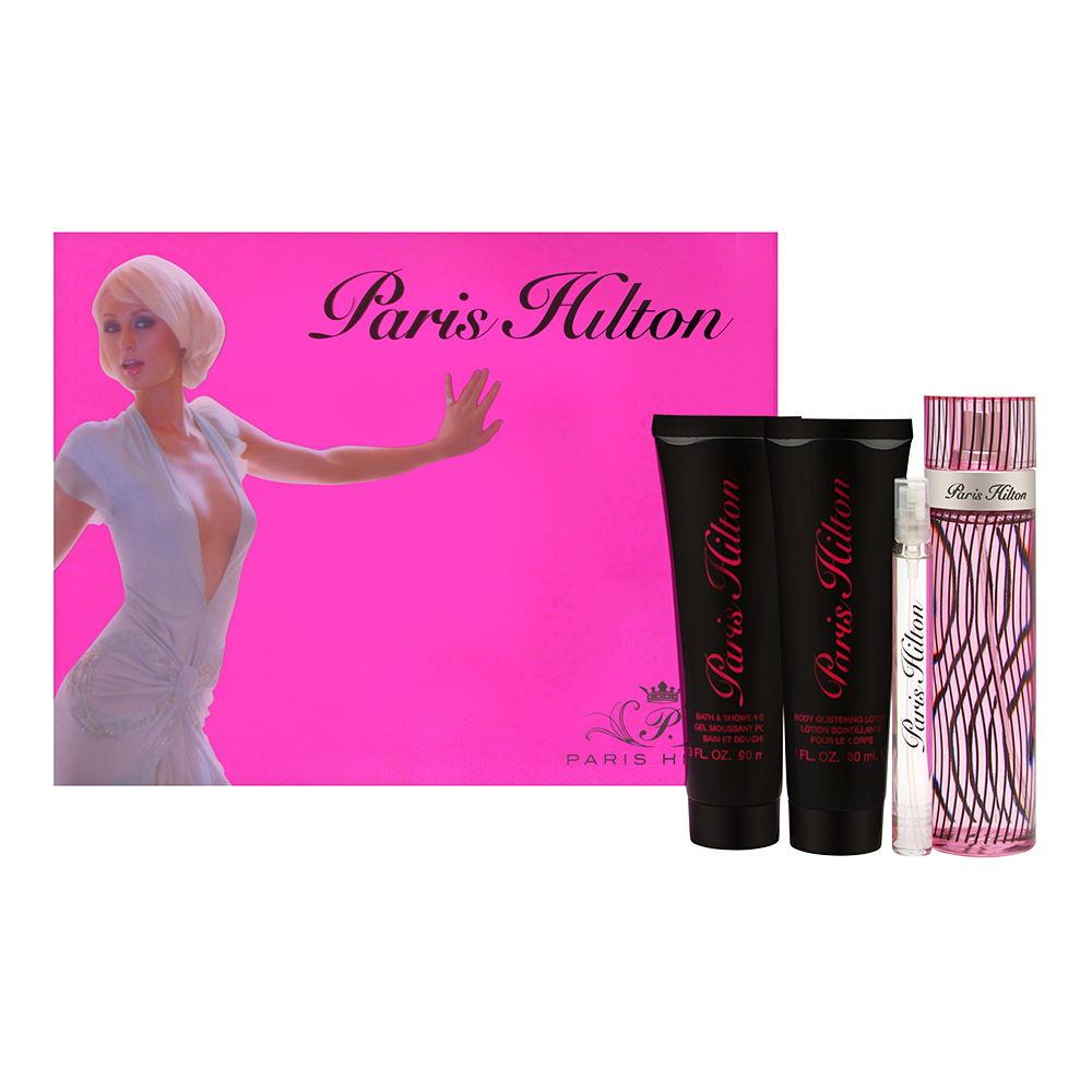 PARIS HILTON - Paris Hilton para mujer / SET - 100 ml Eau De Parfum Spray + 90 ml Crema corporal + 90 ml Gel de baño + 10 ml mini EDP