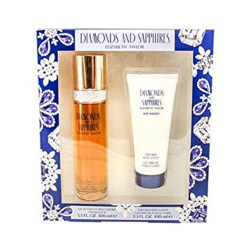 ELIZABETH TAYLOR - Diamonds & Saphires para mujer / SET - 100 ml Eau De Toilette Spray + 100 ml Body Lotion