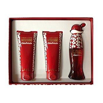 MOSCHINO - Cheap & Chic Chic Petals para mujer / SET - 100 ml Eau De Toilette Spray + 100 ml Shower Gel + 100 ml Body Lotion