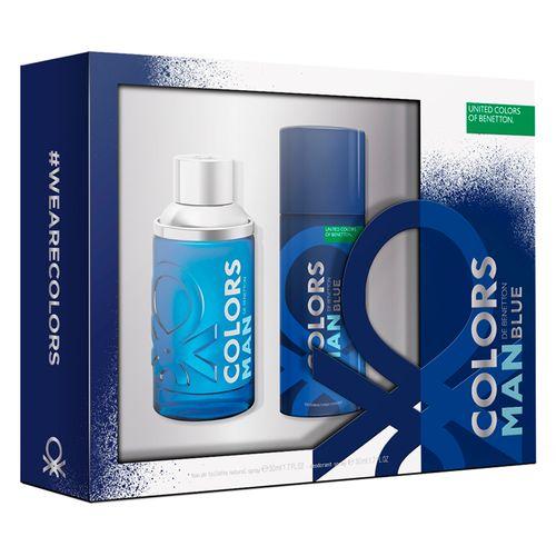 BENETTON - Colors Blue Man para hombre / SET - 100 ml Eau De Toilette Spray + 150 ml Deodorant