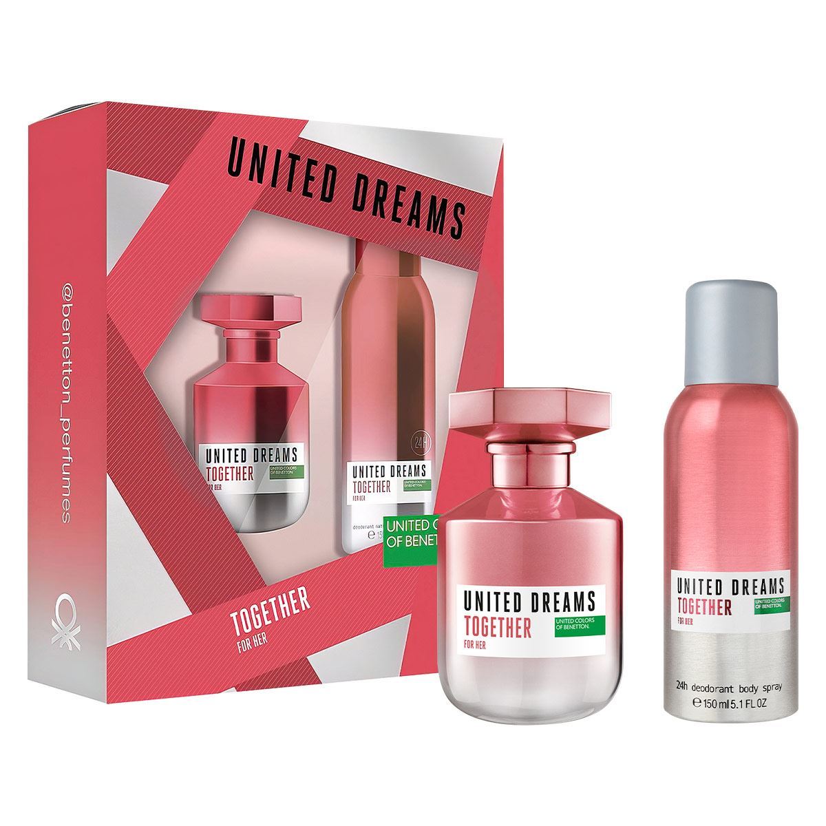 United Dreams Together for Her para mujer / SET - 80 ml Eau De Toilette Spray