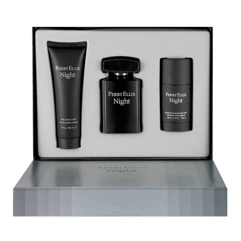 PERRY ELLIS - Perry Ellis Night para hombre / SET - 100 ml Eau De Toilette Spray + 90 ml Shower Gel + 90 ml After Shave Balm