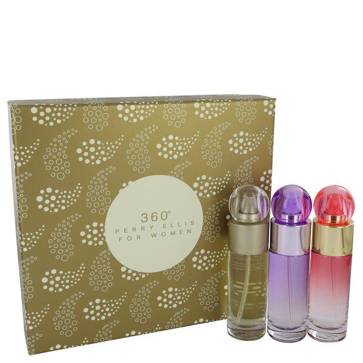 PERRY ELLIS - 360º Trio para mujer / SET -  360º 30 ml Eau De Toilette Spray + 360º Purple 30 ml Eau De Parfum Spray + 360º Coral 30 ml Eau De Parfum Spray