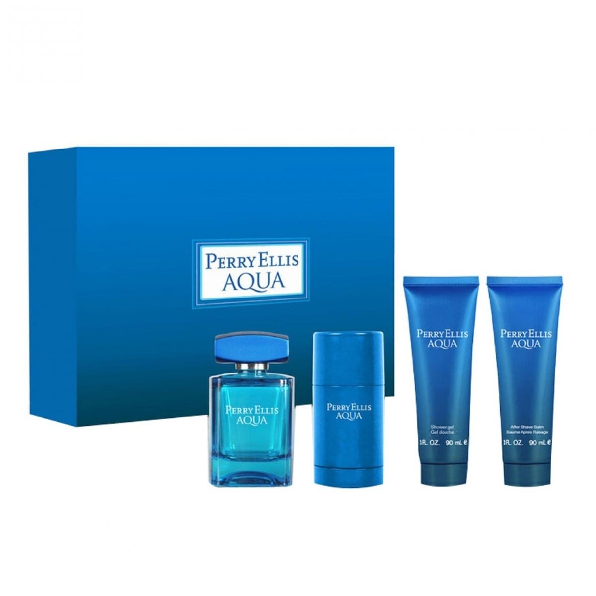 PERRY ELLIS - Perry Ellis Aqua para hombre / SET - 100 ml Eau De Toilette Spray + 3 Regalos